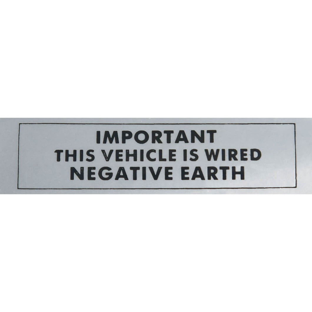 mgb-BML1008 Negative Earth Sticker