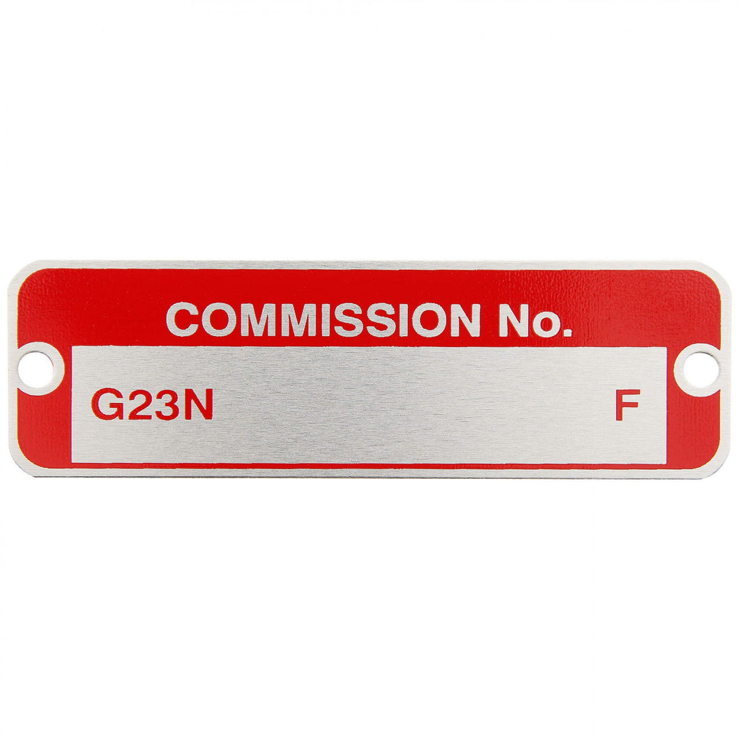 mgb-BML1010 Commission Number Plate