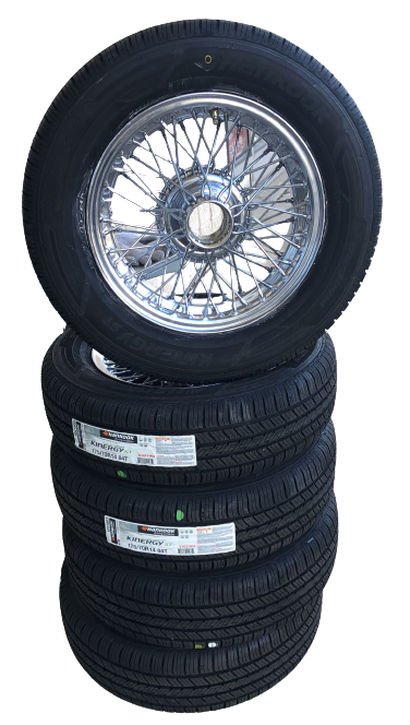 mgb-D461-5  MGB wire wheel and tire package with 175/70/14 SET OF 5